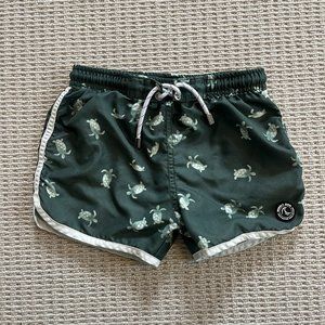 Binky Bros Kids Swim Trunks size 6T green turtle print